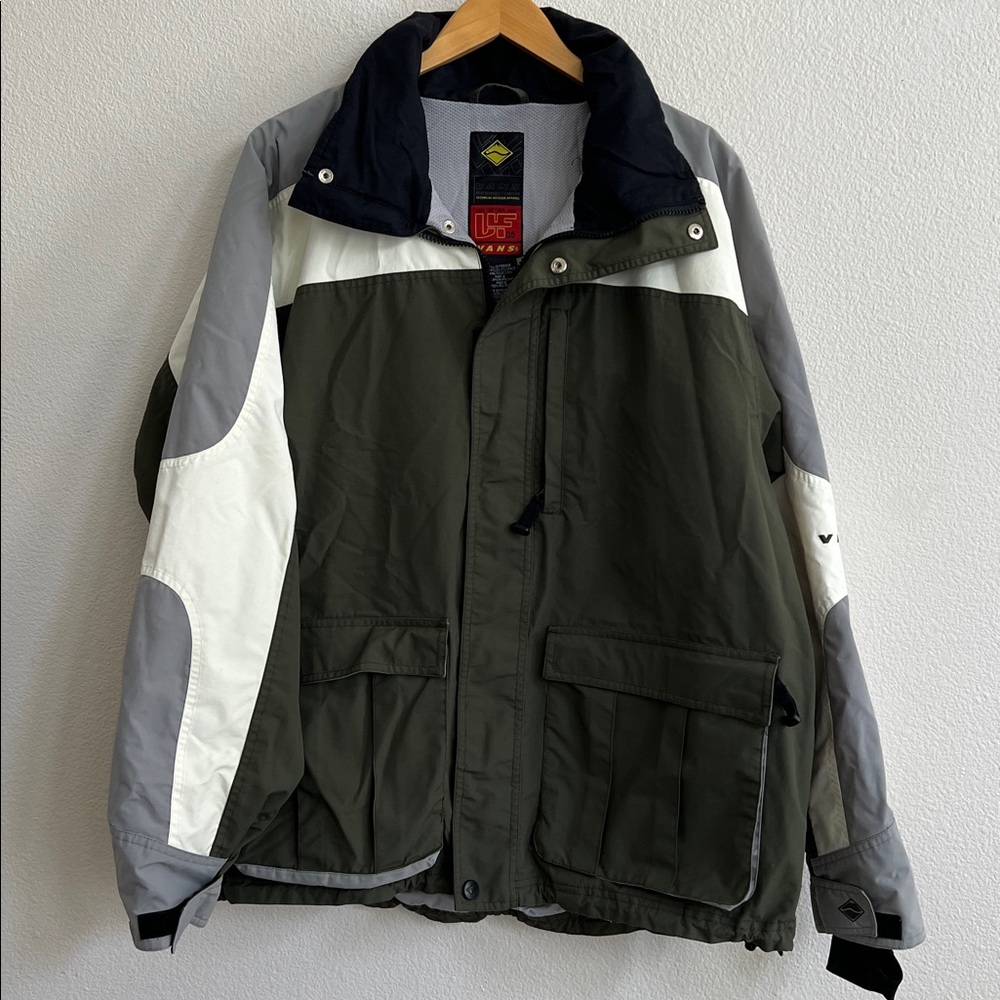 Vans MTE Snowboard Ski Jacket Colorblock Olive Green/Grey/Off-White Men's L
